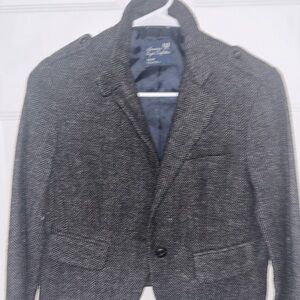 American Eagle Outfitters Charcoal Herringbone Blazer